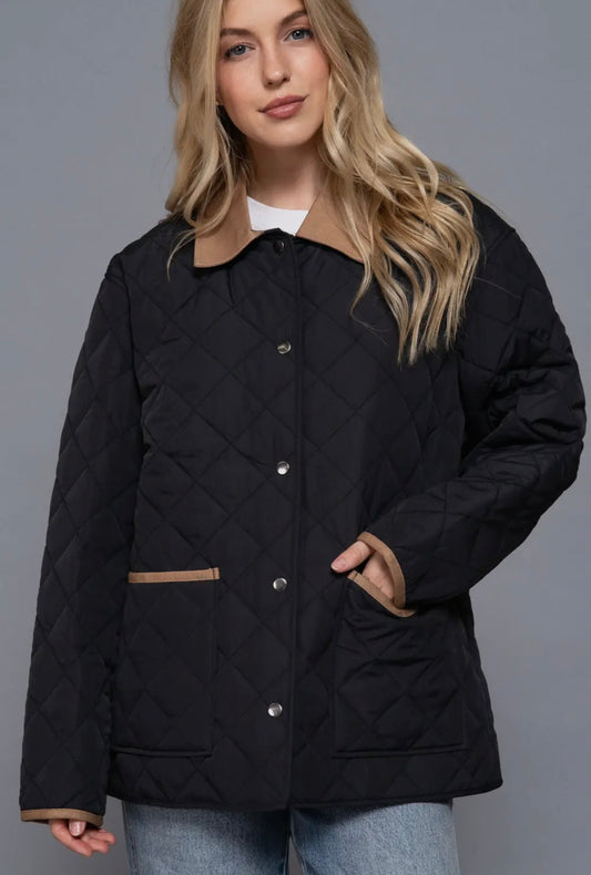 Black puffer work jacket