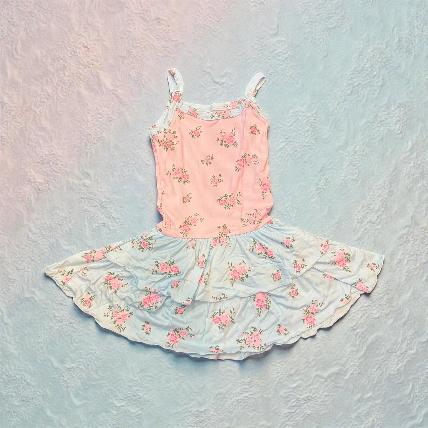 Pink & Blue Rose Dress