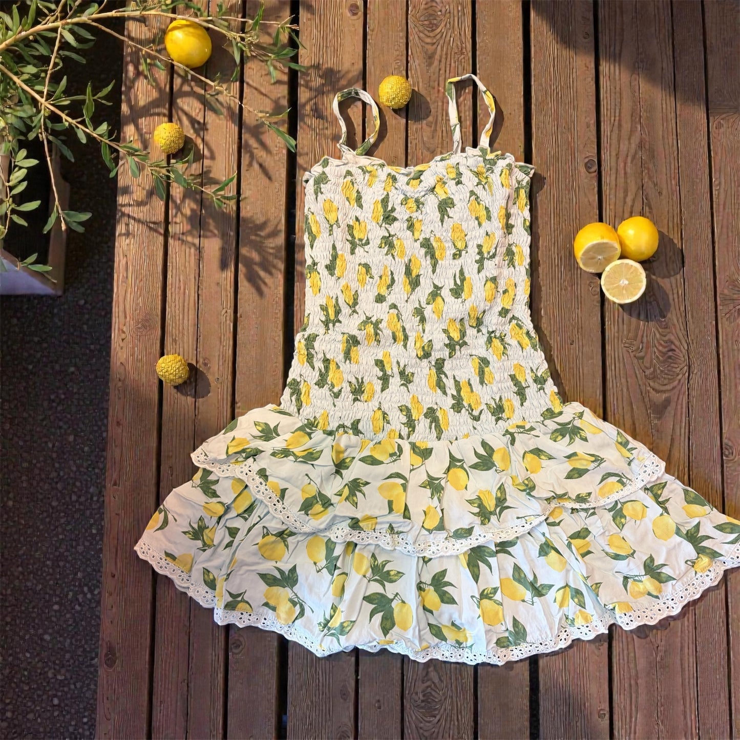 Aqua Dress w Lemons