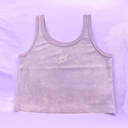 Emma Lavender Heart Terry Tank