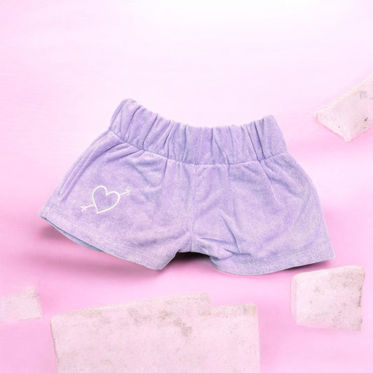 Sammie Lavender Terry Cloth Short w Heart