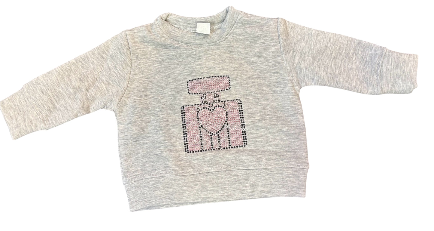 Gray Crew Sweatshirt w/ Perfume Bottle