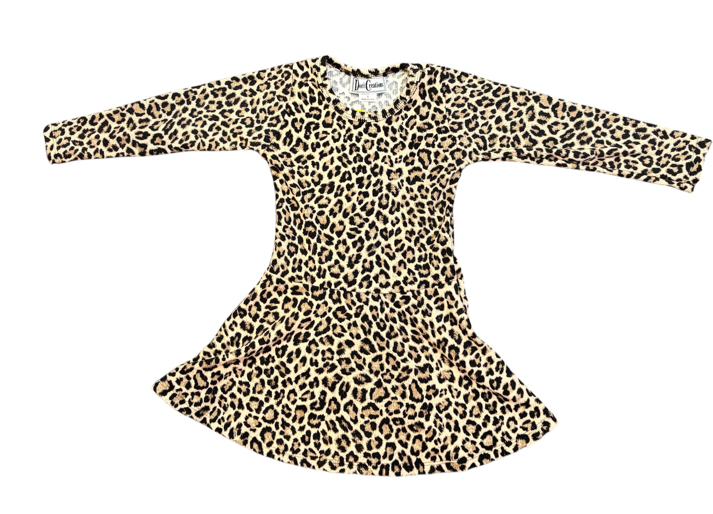 Ribbed Leopard Long Sleeve Dress