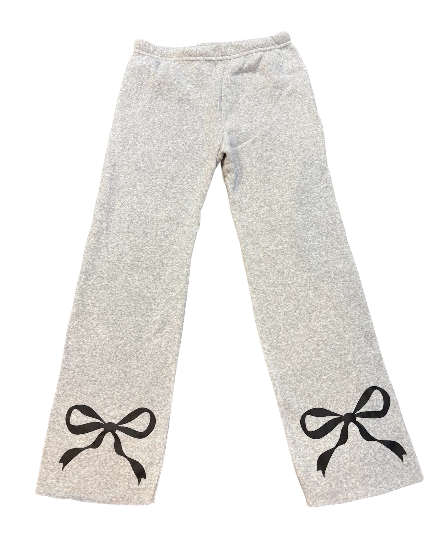 Gray Open Bottom Sweats Bow on Back