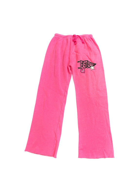 Hot Pink Open Bottom Sweats w/ East Coast