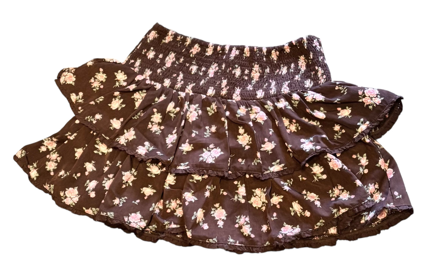 Brown Flower Skirt- Junior