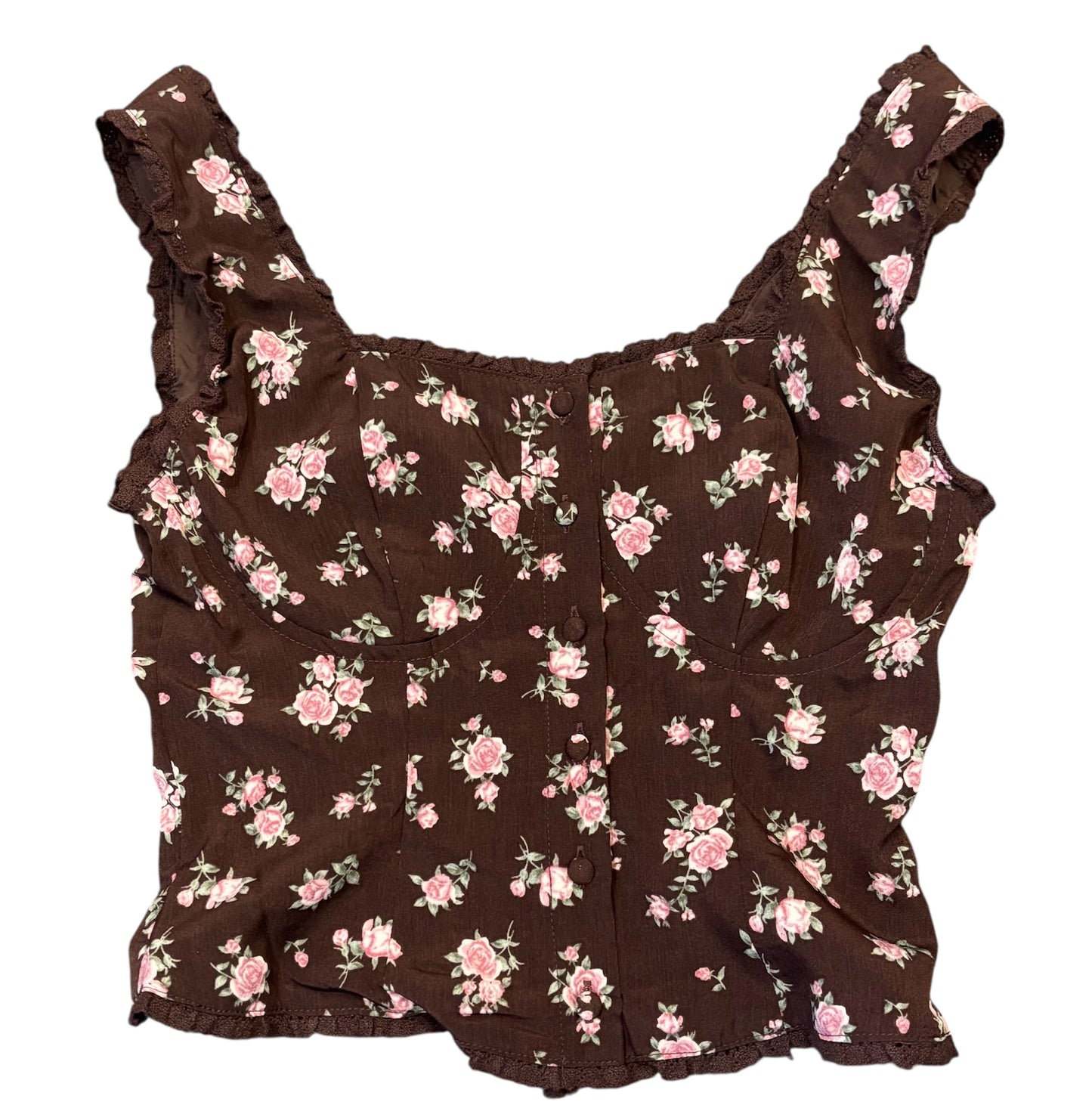 Brown Floral Corset