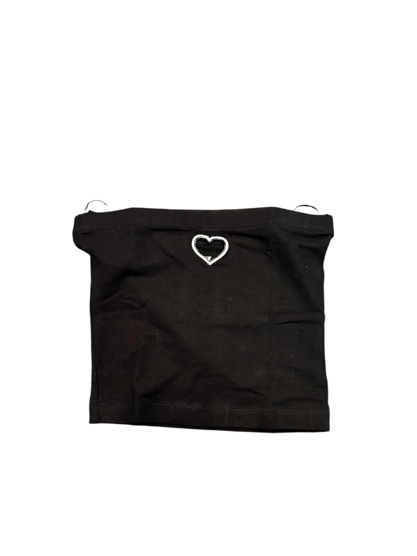 Black Tube Top w Cutout Heart