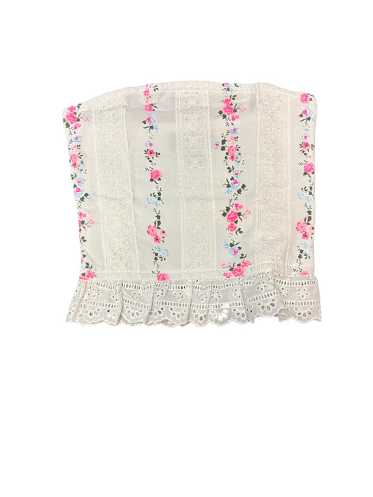 Flower & Eyelet Tube Top
